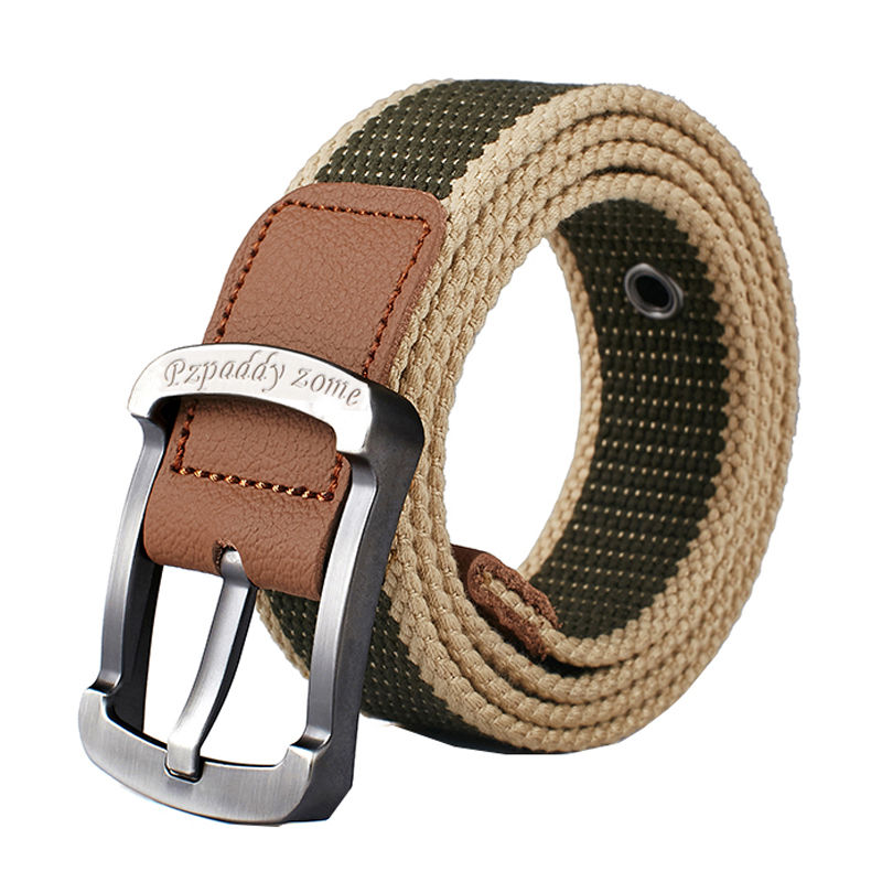 men‘s and women‘s belts pin buckle canvas belt casual working pants with korean hipster students youth military training outdoor