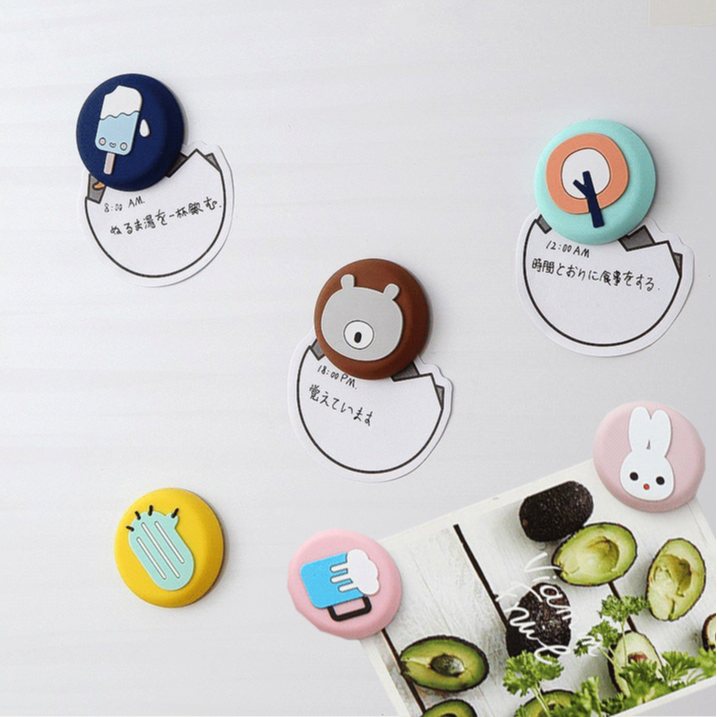 Cartoon Animal Refrigerator Stickers Magnetic Sticker Three-Dimensional Silicone Magnet Cute Message Board Personalized Creative Decoration 20 Pieces