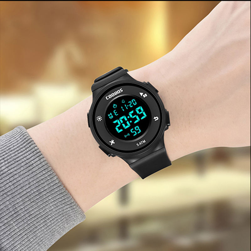 Watch Men's Electronic Watch Junior High School Students Korean Fashion Men's Waterproof Luminous Simple Sports Multifunctional Couple Watch