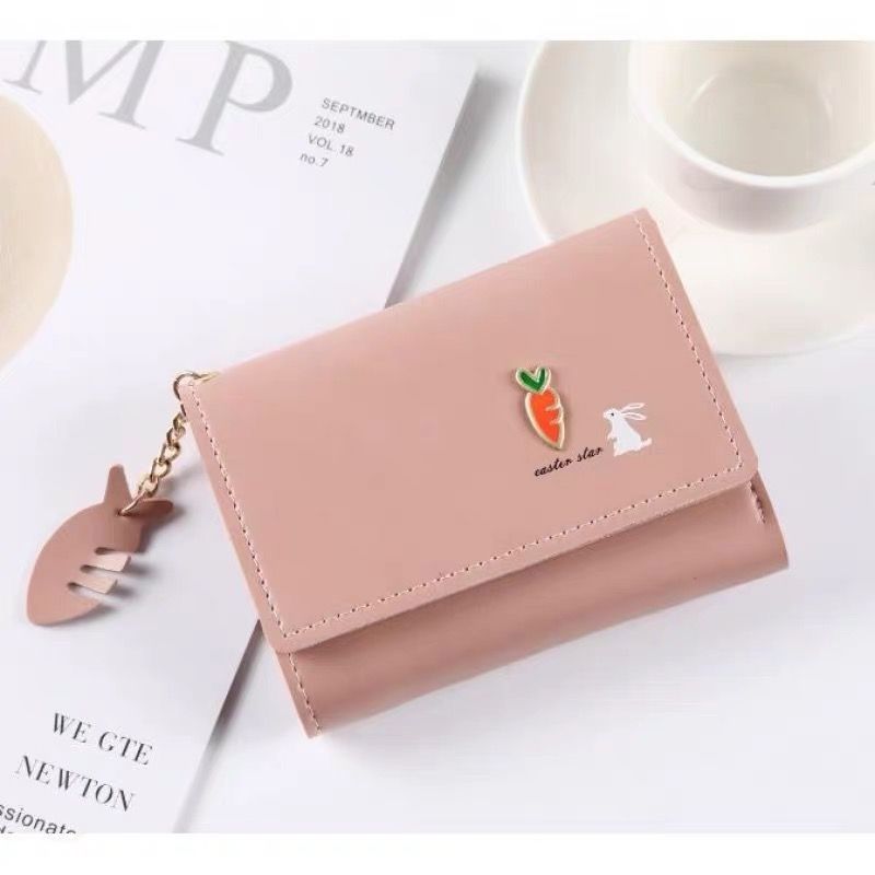 new short wallet women‘s tri-fold multi-functional small wallet fashion mini korean style female student coin purse card holder female