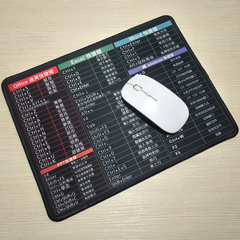 thicken office ps cad ppt excel common shortcut keys mouse pad small size computer desk pad keyboard pad