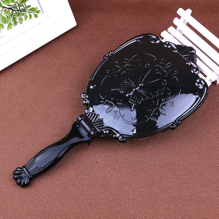 Retro Mirror Handheld Small Size Hand-Hold Mirror Not Foldable and Portable Dressing Makeup Mirror Princess Makeup Mirror