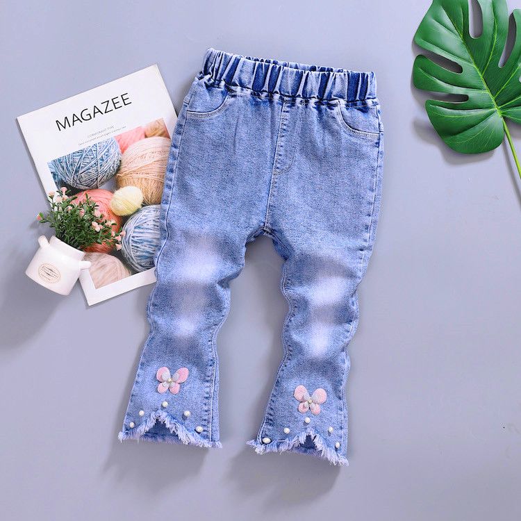 Children's Pants Spring and Autumn Girls' Jeans Children's Trousers Fashion Fred Pants Children Denim Autumn Trousers