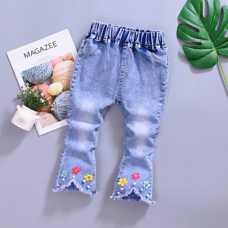 Children's Pants Spring and Autumn Girls' Jeans Children's Trousers Fashion Fred Pants Children Denim Autumn Trousers