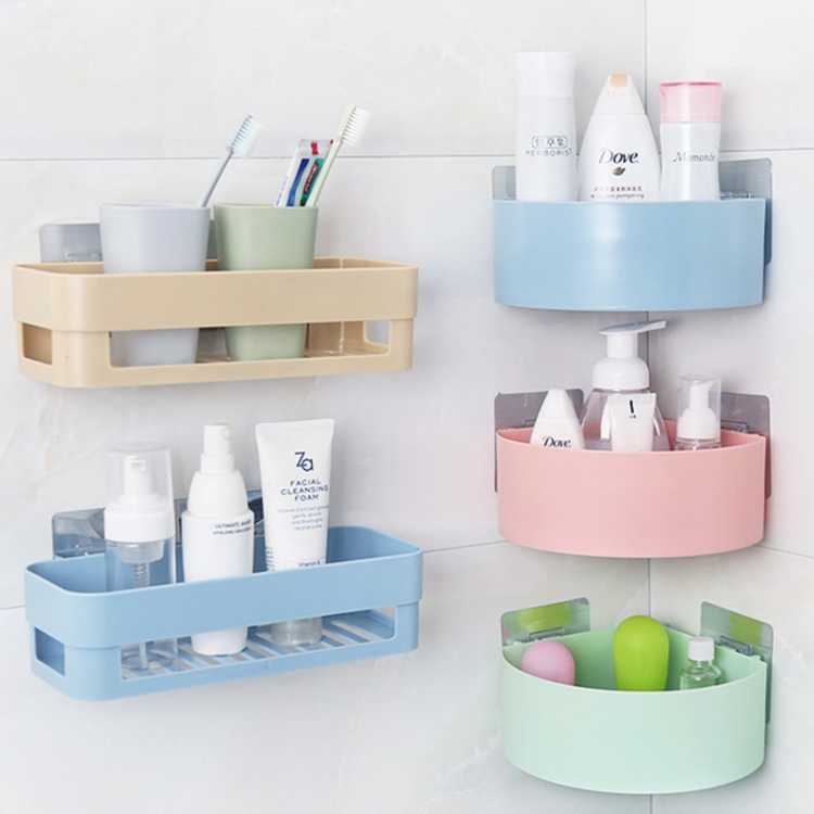 Storage Rack No Trace in Bathroom Storage Rack Bathroom Storage Basket Kitchen Bathroom Punch-Free Storage Basket Storage Rack