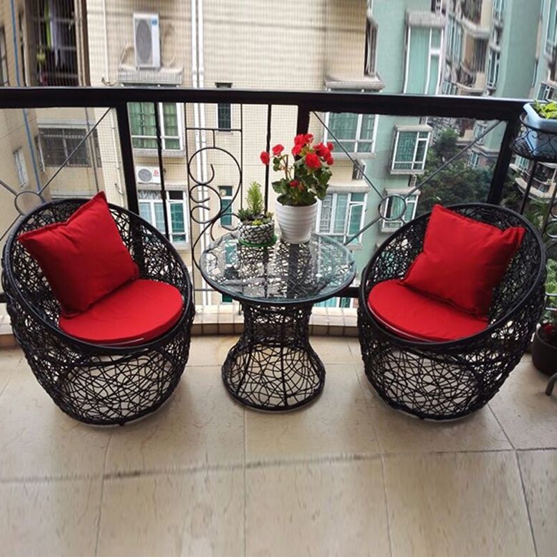 balcony rattan chair three-piece set balcony occasional table and chair coffee table desk bedroom chair home milk tea shop tables and chairs