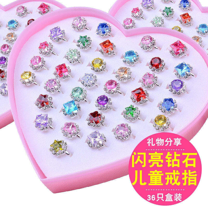 korean style children‘s ring girls‘ cartoon toy ring cute girl‘s small ring children‘s jewelry gold pink ring