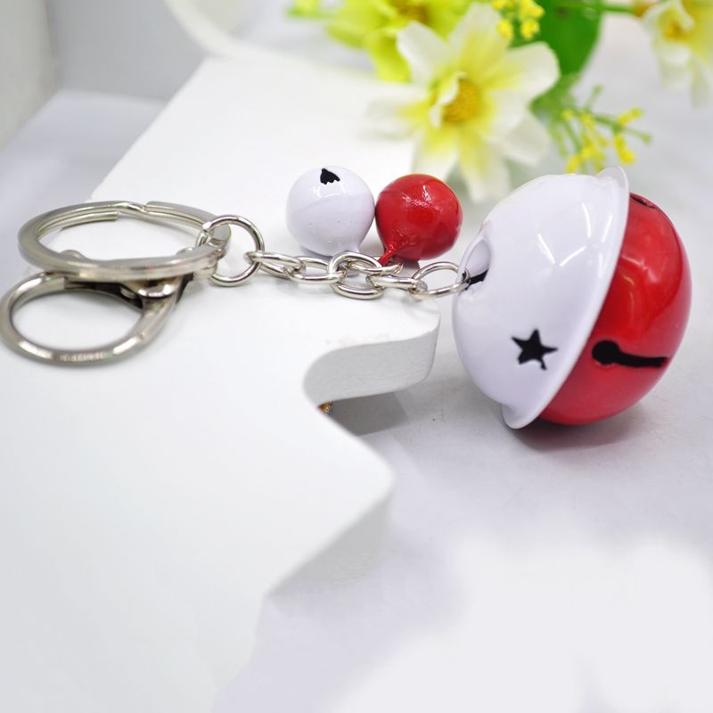 cute candy color bell key bule pendant men's and women's couple key chain bag ornaments small gifts for children