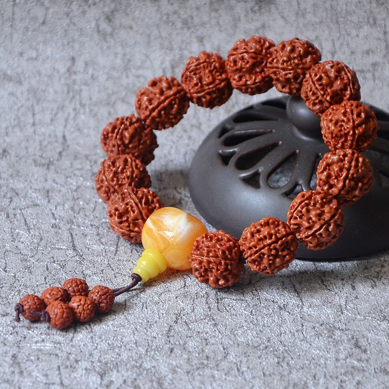 natural nepal big rudraksha bracelet machine brushed patina corpulent 5 mukhi rudraksha rudraksha bracelet men‘s hand toy