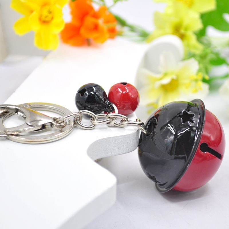 cute candy color bell key bule pendant men's and women's couple key chain bag ornaments small gifts for children