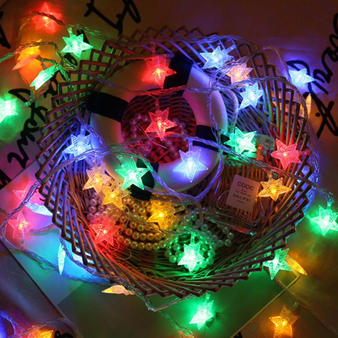 Star Light Colorful Light Girl's Heart Net Red Light Decorative Light Dormitory Bedroom String Led Lighting Chain Flashing Light Camping Lantern