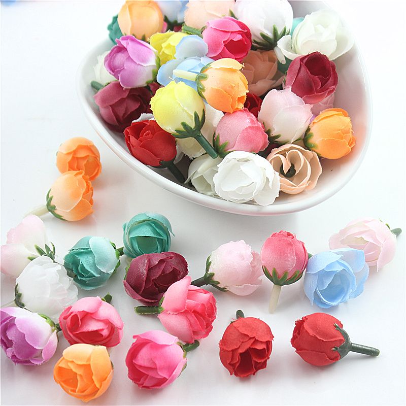 simulation small tea buds little mei lei fake flower silk flower flower head flowers diy wedding corsage wrist flower ornamental flower 2cm