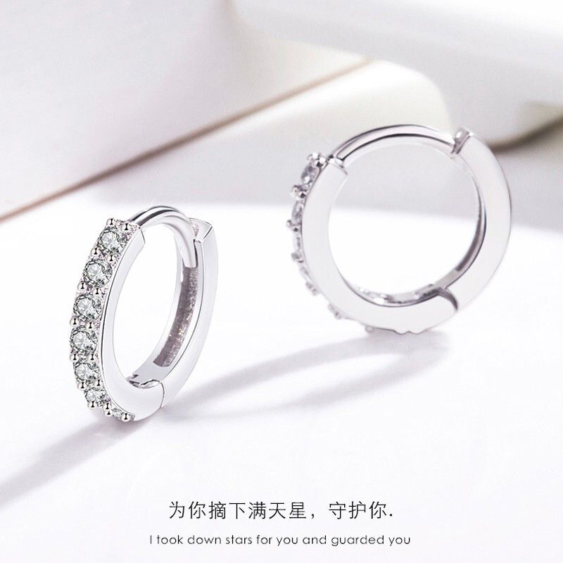 2024 new 925 silver earrings niche ins style allergy free ear clips simple elegant flower stud earrings fashion