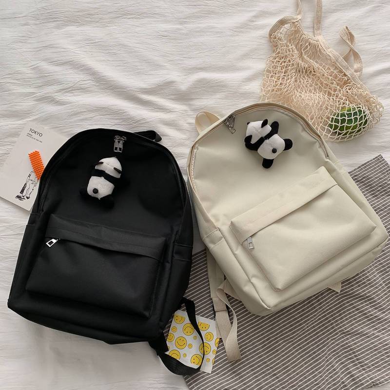 Japanese Style Simple All-Matching Campus Backpack Korean Ins Preppy Style Student Backpack Women Chic Canvas Schoolbag Female