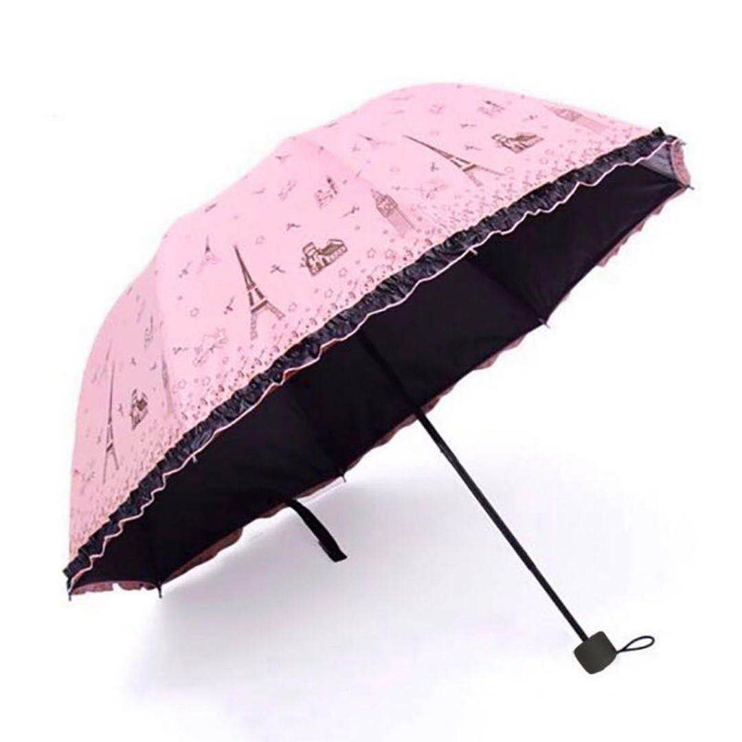 vinyl sun protective rain or shine dual-use umbrella sun umbrella student men and women uv protection folding umbrella triple folding umbrella sun umbrella