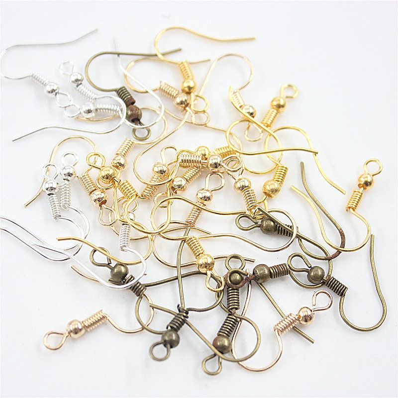 diy ornament accessories earring material golden/silver/white k/bronze ear hook hook earrings free shipping