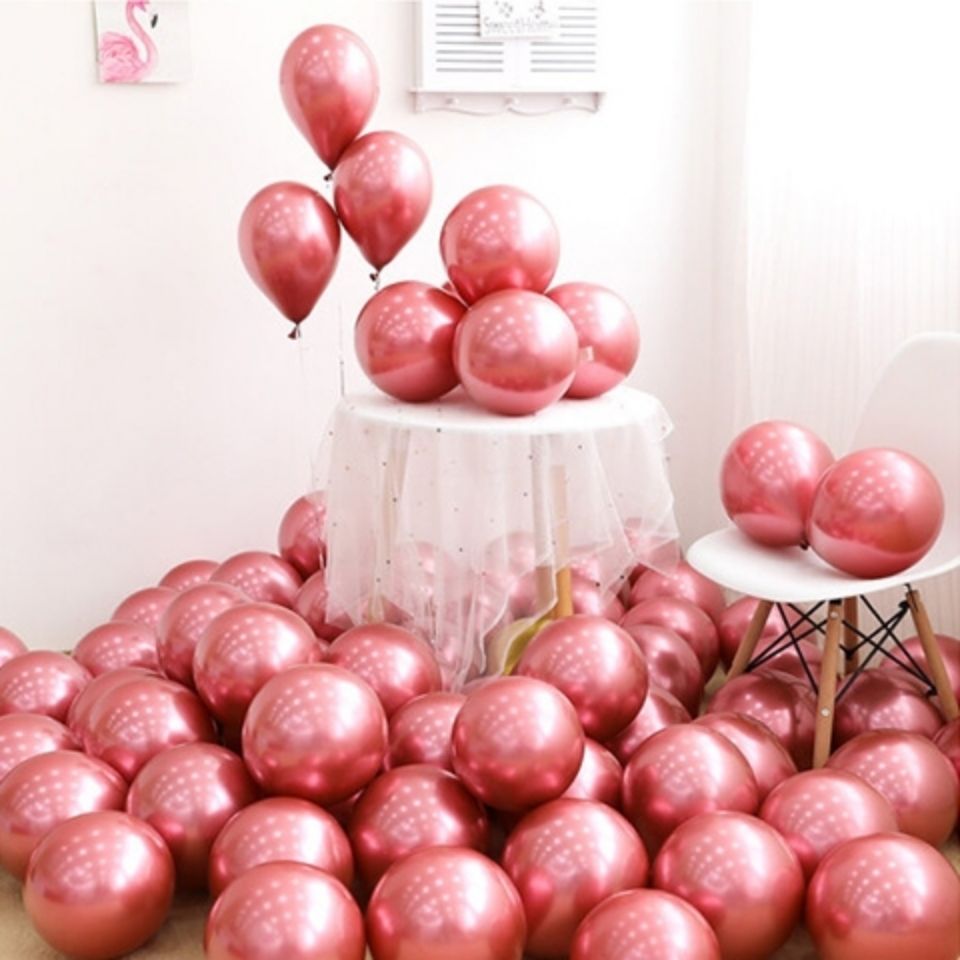 Birthday Balloon Wholesale Party Layout Background Wall Wedding and Wedding Room Red Bounce Ball Double Layer Balloon Flying Metal