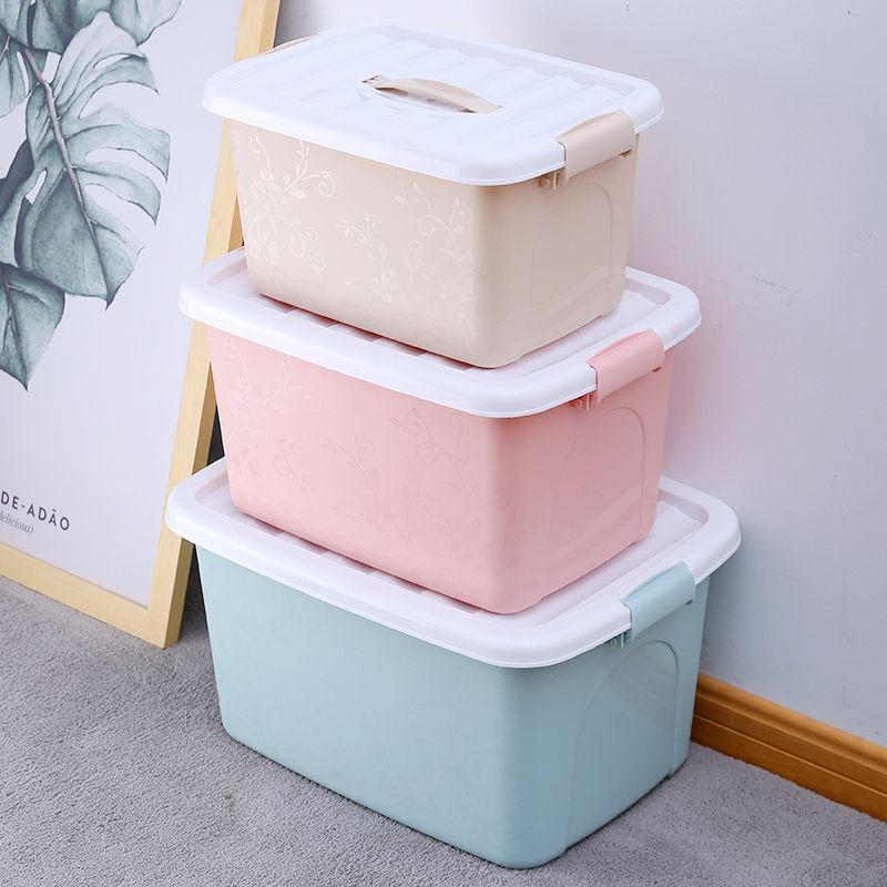 storage box household clothes and toys storage box plastic covered clothes extra large three-piece set for students