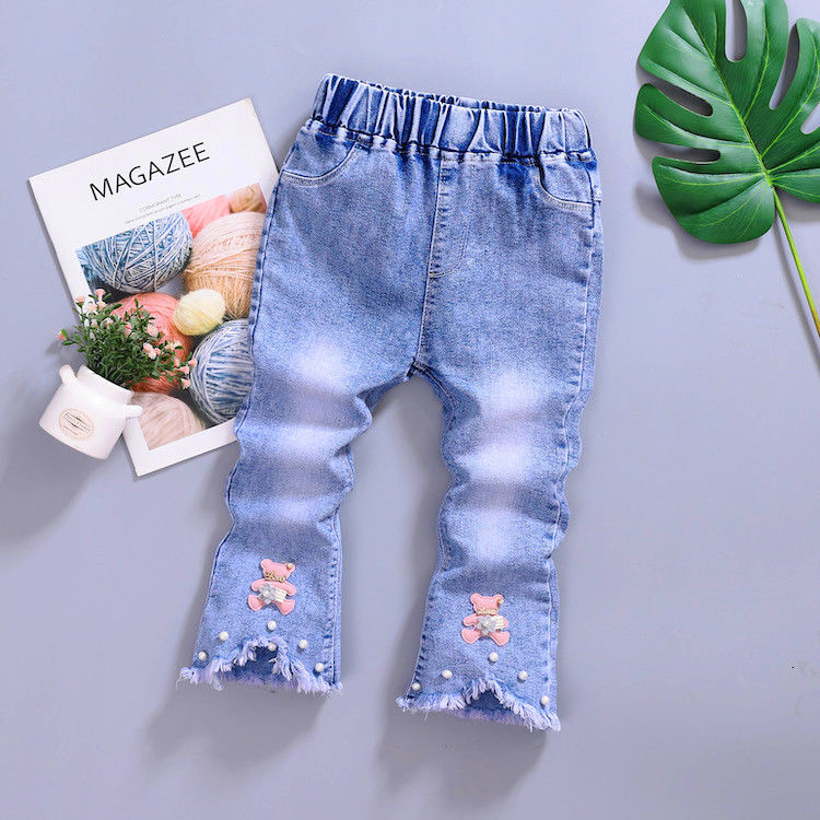 Children's Pants Spring and Autumn Girls' Jeans Children's Trousers Fashion Fred Pants Children Denim Autumn Trousers