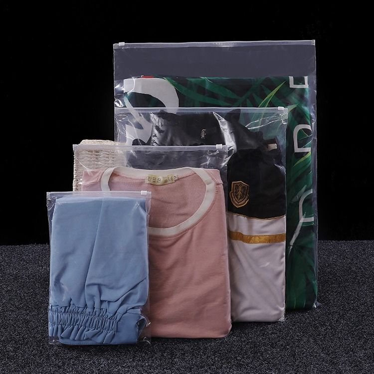 PE Transparent Zipper Bag Clothing Zipper Ziplock Bag Clothes Dustproof Storage Bag Packaging Bag Zipper Transparent Plastic Bag