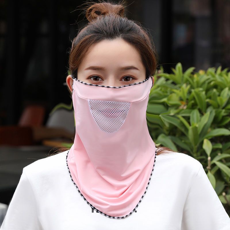 Sun Protection Mask Neck Protection Women's Summer UV Protection Breathable Mask Cycling and Driving Sun Protection Face Care Face Towel Veil Thin
