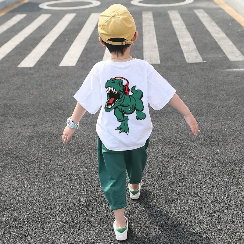 children‘s clothing boys‘ suit summer 2019 new fashion children‘s korean-style handsome casual short sleeve two-piece suit