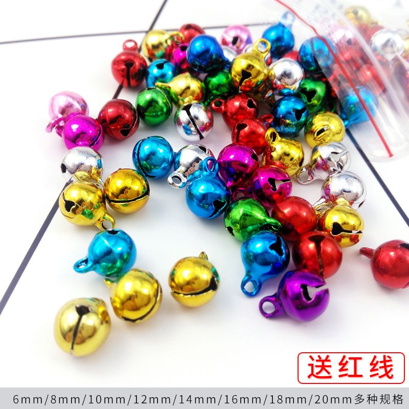 copper bell get red line christmas new year bell diy pendant color decorations material accessories children bracelet making