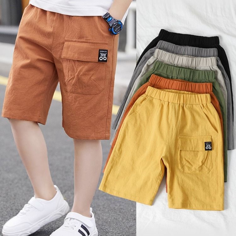 boys‘ shorts overalls 2024 new trendy summer thin outer wear fifth pants children‘s casual baby middle pants