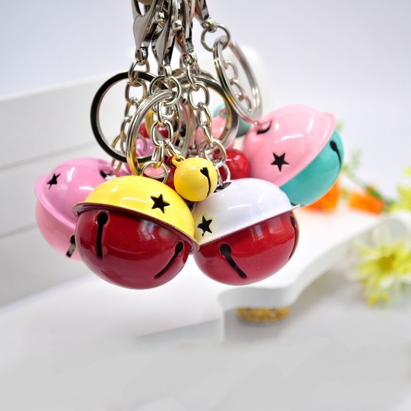 cute candy color bell key bule pendant men's and women's couple key chain bag ornaments small gifts for children