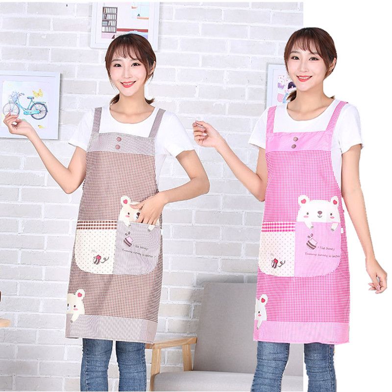 Korean Style Apron Smock Men's and Women's Work Clothes Suspender Adult Kitchen Home Cooking Oil-Proof Breathable Waist Skirt