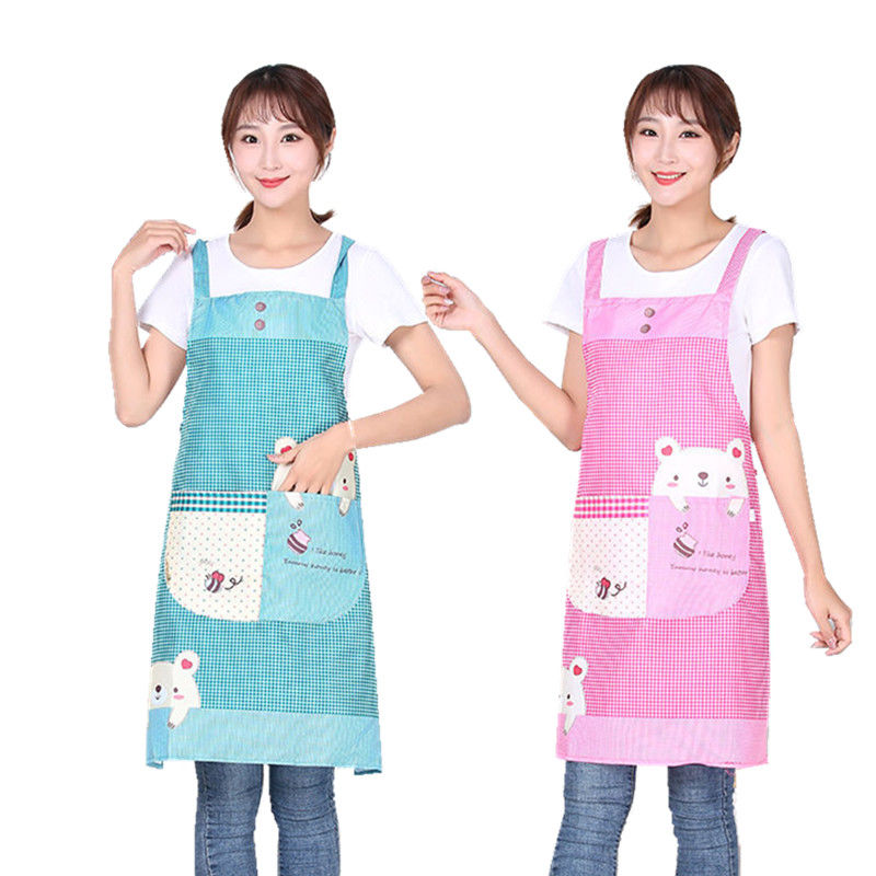 Korean Style Apron Smock Men's and Women's Work Clothes Suspender Adult Kitchen Home Cooking Oil-Proof Breathable Waist Skirt