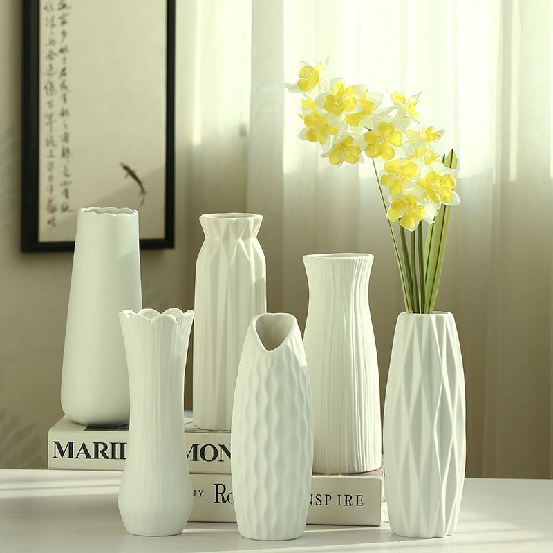 simple modern ceramic vase european style creative hydroponics flower container white home living room dried flowers decorations