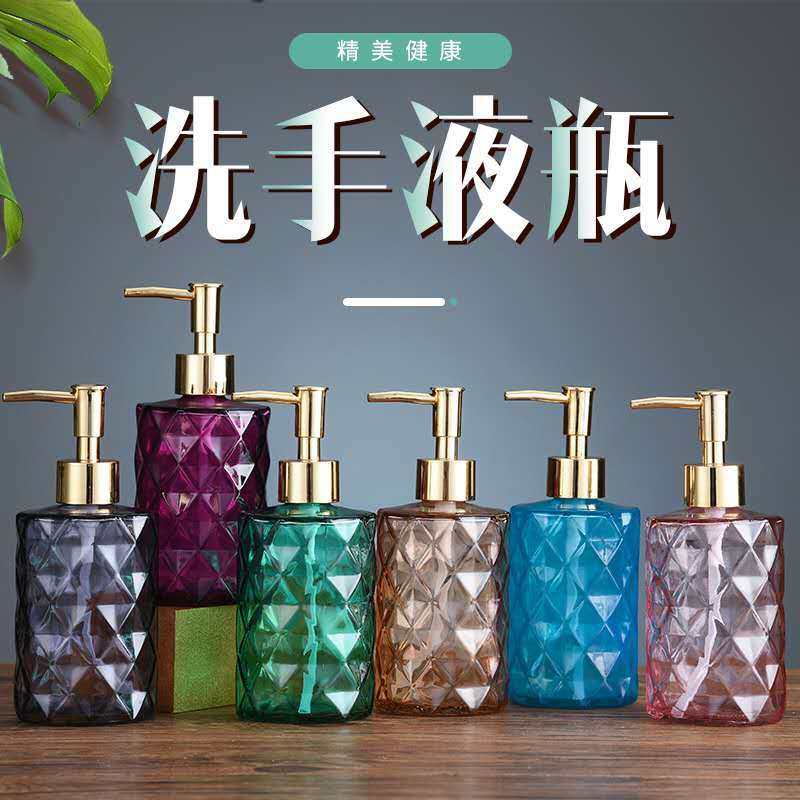 press type empty glass bottle hand sanitizer travel bottle shampoo shower gel lotion bottle facial cleanser 330ml