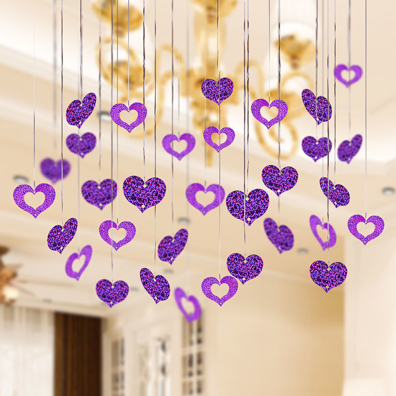 Balloon Love Rain Silk Pendant Wedding Room Birthday Decorations Arrangement Romantic Wedding Sequins Accessories Complete Collection