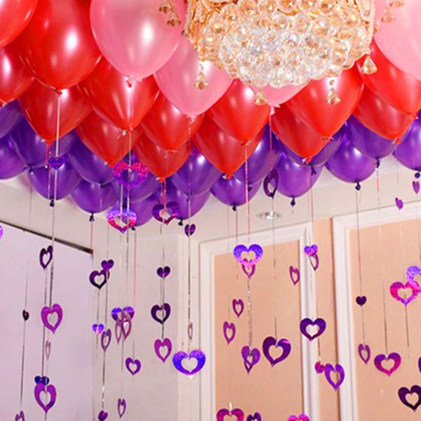 Balloon Love Rain Silk Pendant Wedding Room Birthday Decorations Arrangement Romantic Wedding Sequins Accessories Complete Collection