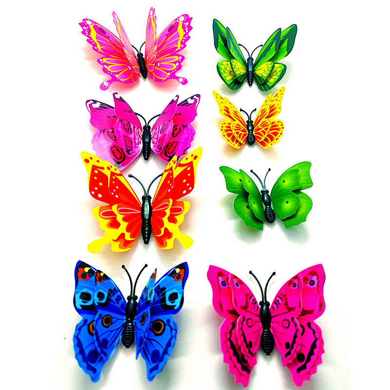 3d Three-Dimensional Butterfly Wall Sticker Bedroom Decorations Refridgerator Magnets Magnetic Sticker Glass Sticker Decoration Wallpaper Self-Adhesive Stickers