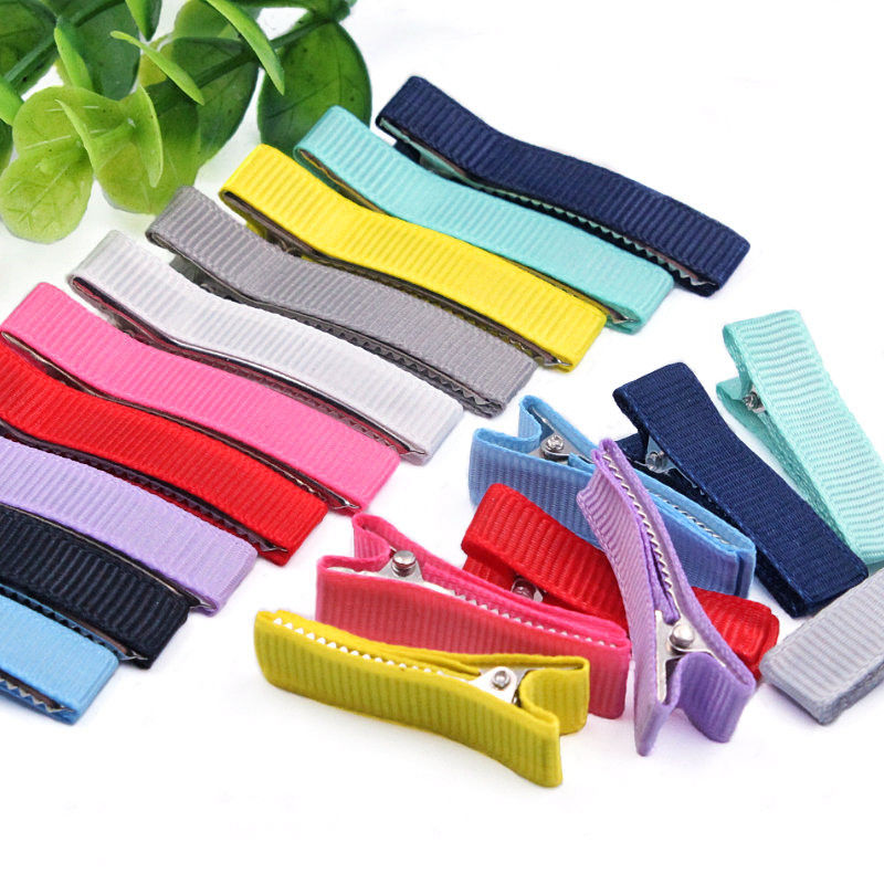 （30 pcs） 3.5-5cm cloth wrapper barrettes diy color seamless duckbill clip sub children headwear candy color hair accessories