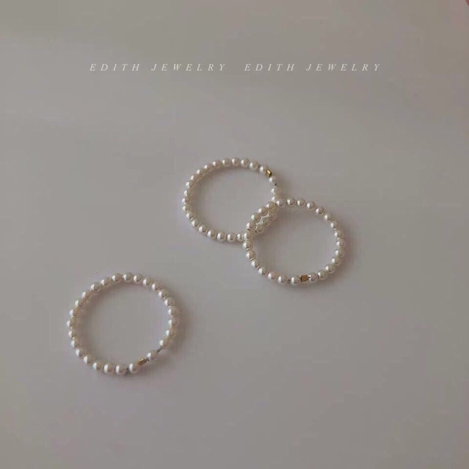 pearl ring female korean style student minimalist ins fashion personal influencer small jewelry girlfriends index finger tail ring