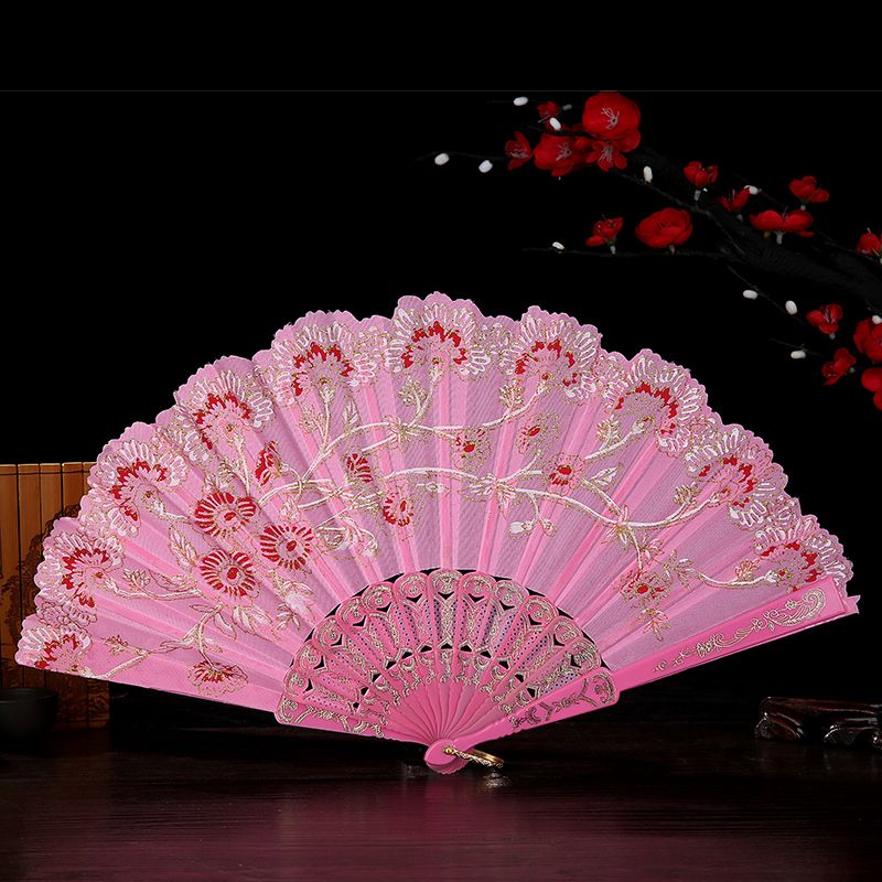 Plum Blossom Antique Fan Hanfu Fan Classical Female Fan Folding Fan Gift Fan Disco Dancing Fan Dance Fan Girl Fan