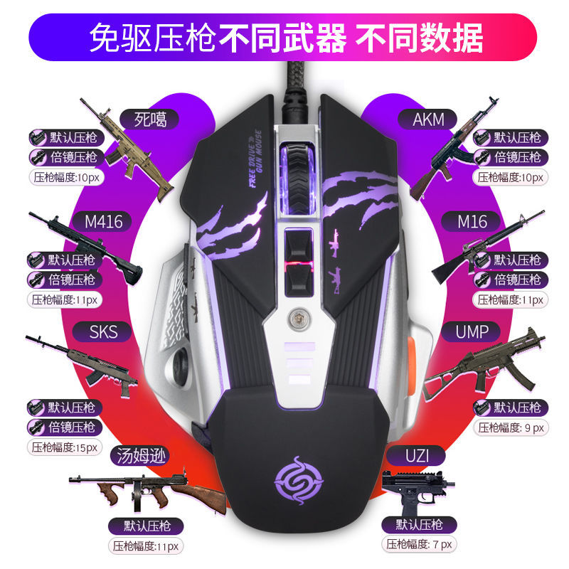 Viper Wired Mouse Mechanical Feeling E-Sports Internet Cafe Games Mouse Macro Chicken Pressure Gun Computer Notebook Universal