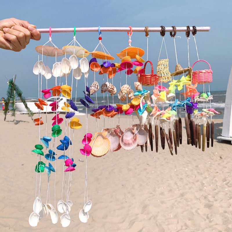 Natural Conch and Shell Wind Chimes Crafts Bedroom Balcony Decoration Hanging Decoration Night Market Handmade Stall Small Pendant