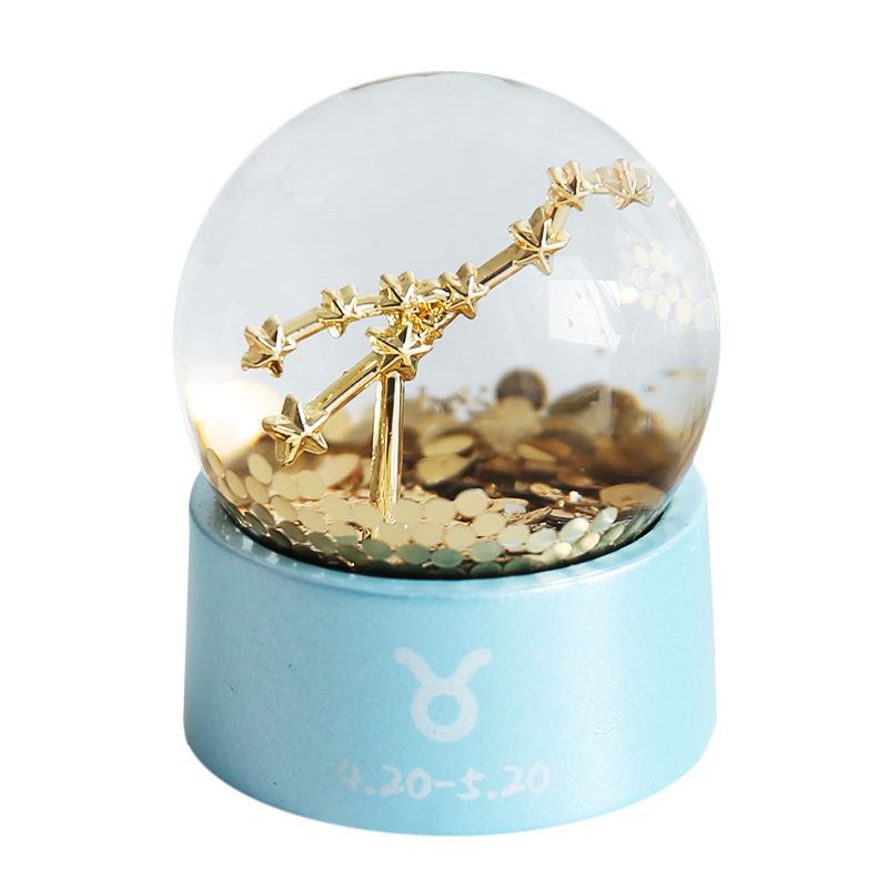 Twelve Constellation Mini Resin Transparent Crystal Ball Gift for Friends Girly Heart Desktop Small Ornaments