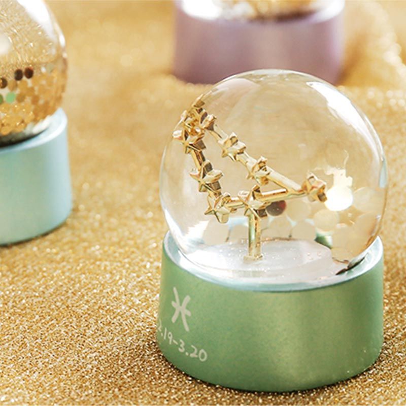 Twelve Constellation Mini Resin Transparent Crystal Ball Gift for Friends Girly Heart Desktop Small Ornaments