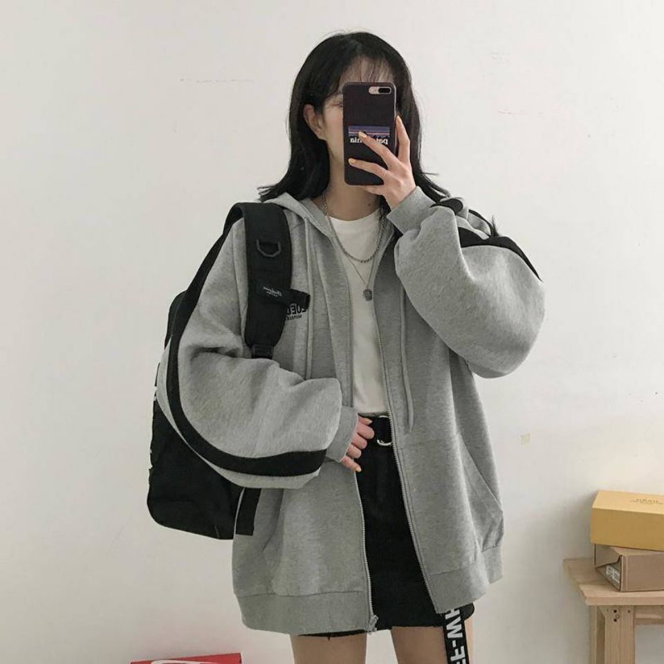 autumn hooded sweaters women‘s clothing student 2020 new harajuku style loose sports long-sleeved top stitching women‘s coat