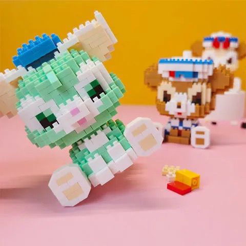 Miniature Stereo Rhinestone Assembling Small Particles Puzzle Building Blocks Toys Compatible with Lego Disney Stellalou Ornaments