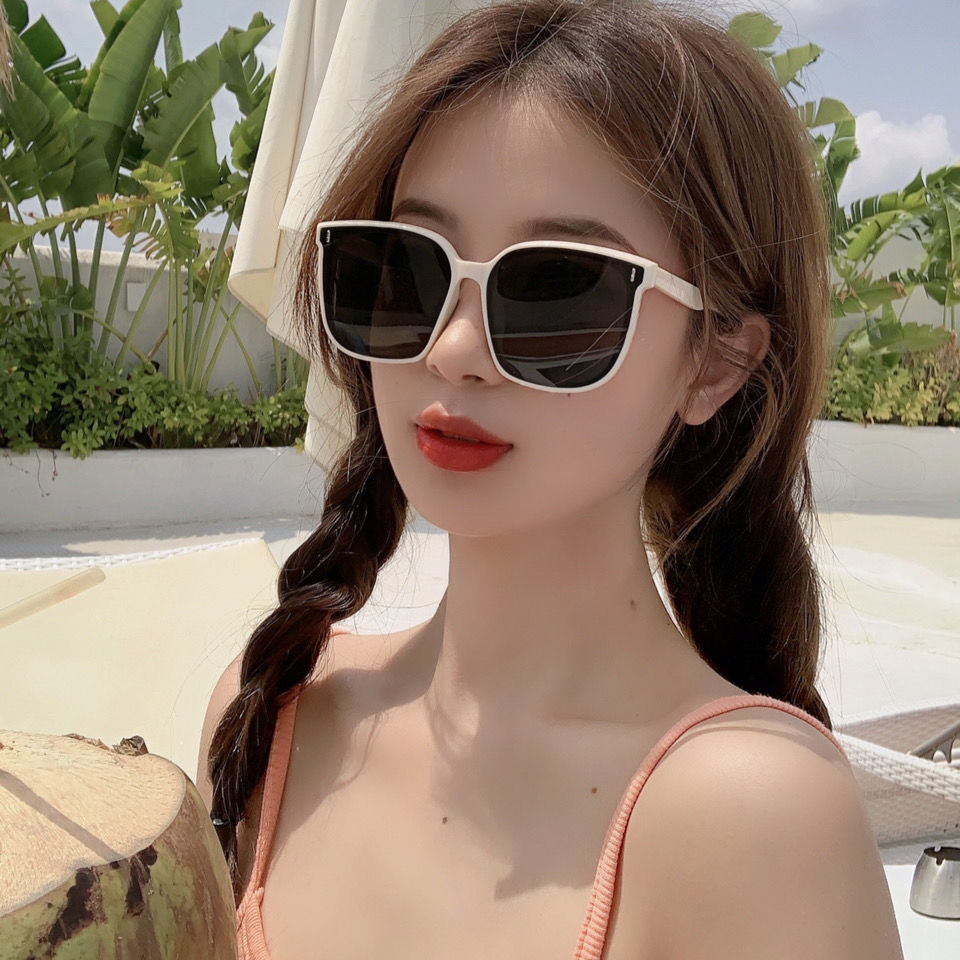 Gm Sunglasses for Women to Make Big Face Thin-Looked 2021 New Popular Net Red Uv-Proof White Myopia Sunglasses Men