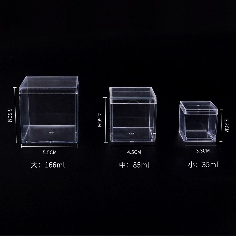 ps small plastic box transparent covered box tiandigai square candy salt box food model display box