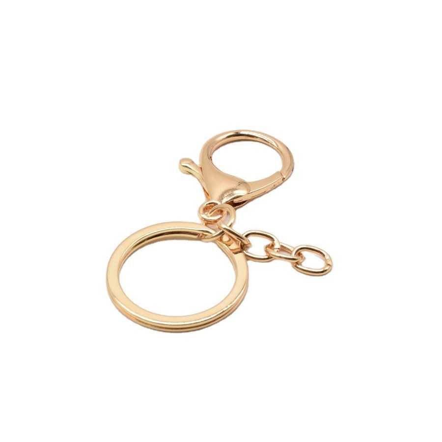Lobster Buckle Three-Piece Environmental Protection Zinc Alloy Electroplating Keychain Bag Hanging Buckle Metal Key Ring Ornament Accessories