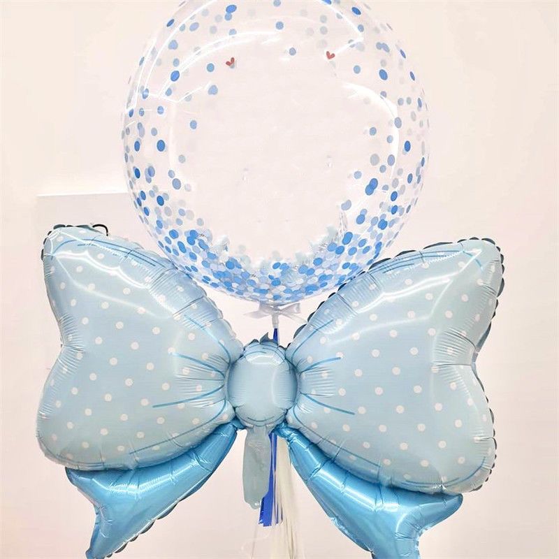 INS Korean Happy Birthday Bow Aluminum Balloon Macaron Baby Full-Year Girl Party Deployment and Decoration