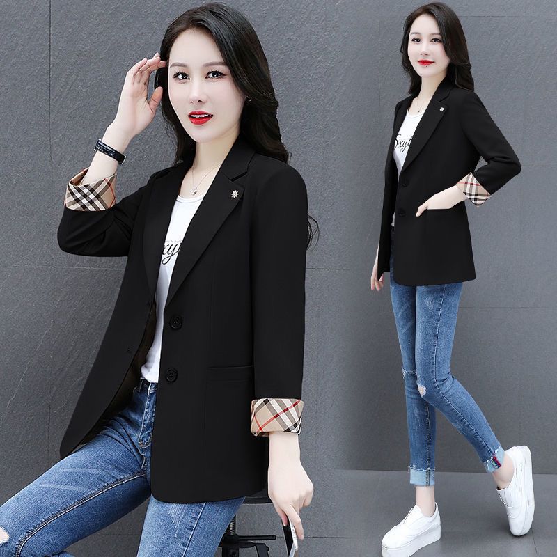 2021 new spring and autumn summer small suit jacket female mother casual temperament slim thin suit top suit